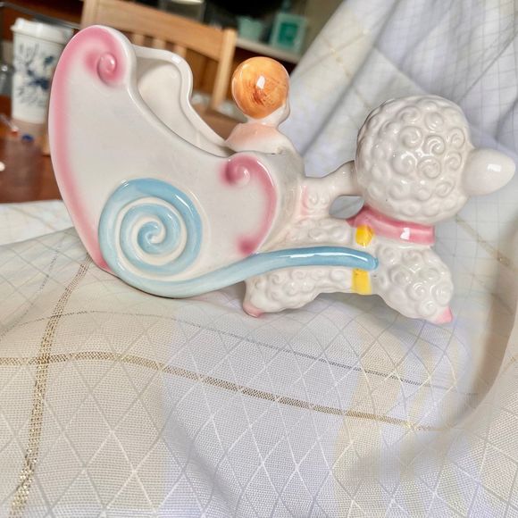 INARCO Vintage Nursery Planter Vase, Trinket Holder Vintage Nursery Decor, - Picture 4 of 10